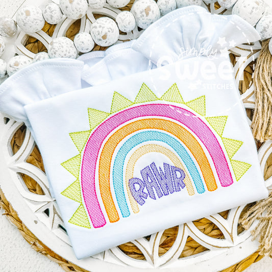 2926 | DINOSAUR RAINBOW | SKETCH CHILD SHIRT