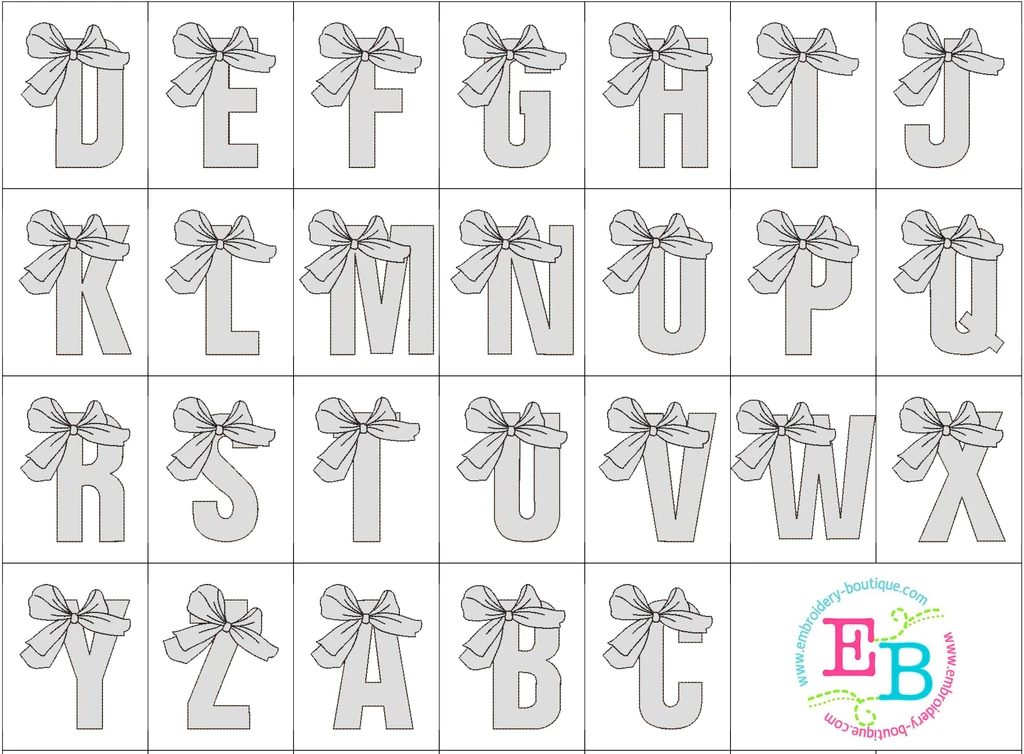 2854 - APPLIQUE LETTER WITH BOW APPLIQUE - CHILD SHIRT