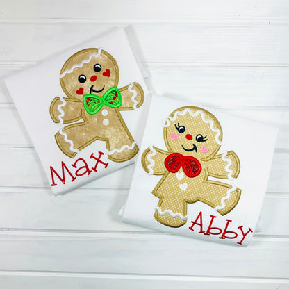 2173 - DANCING GINGERBREAD BOY - APPLIQUE CHILD SHIRT