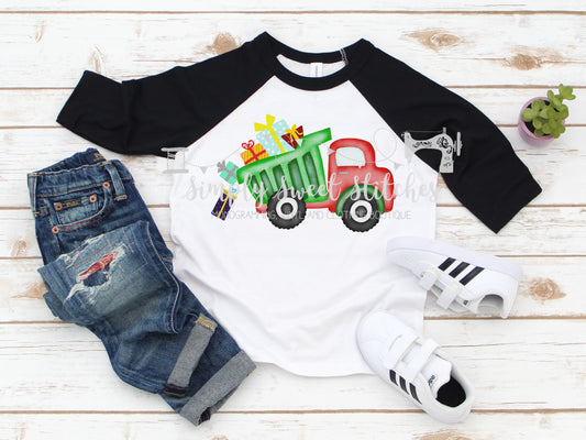 1403 - CHRISTMAS DUMP TRUCK - HEAT PRESS CHILD SHIRT