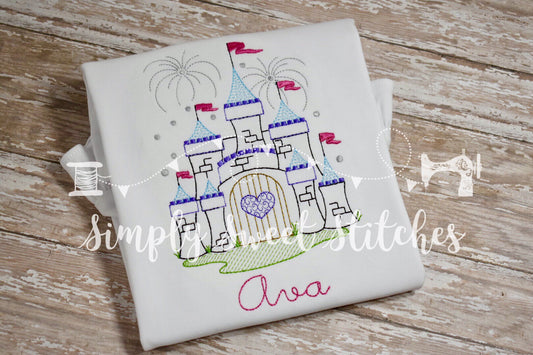 2275 - MAGICAL CASTLE - SKETCH CHILD SHIRT