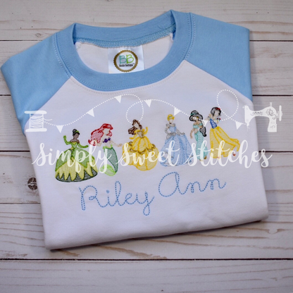 1646 - PRINCESS LINEUP - SKETCH CHILD SHIRT