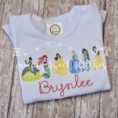 1646 - PRINCESS LINEUP - SKETCH CHILD SHIRT