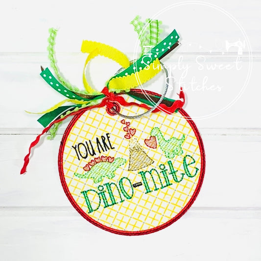 2252 - YOU ARE DINO-MITE EMBROIDERY - BAG TAG