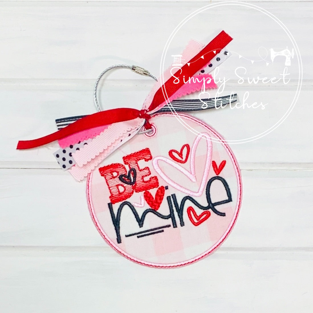 2254 - BE MINE EMBROIDERY - BAG TAG