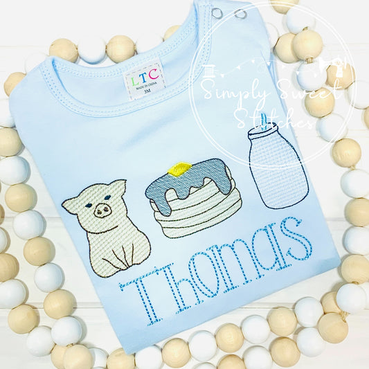 2255 - IF YOU GIVE A PIG A PANCAKE - SKETCH CHILD SHIRT