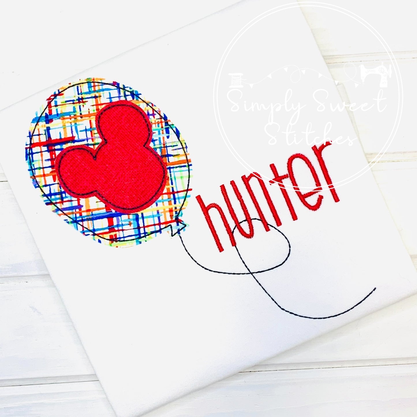 2279 - MOUSE BALLOON - APPLIQUE CHILD SHIRT