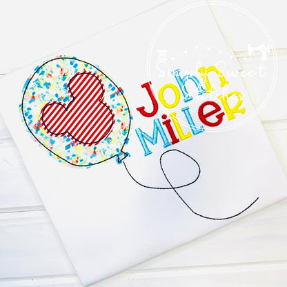 2279 - MOUSE BALLOON - APPLIQUE CHILD SHIRT