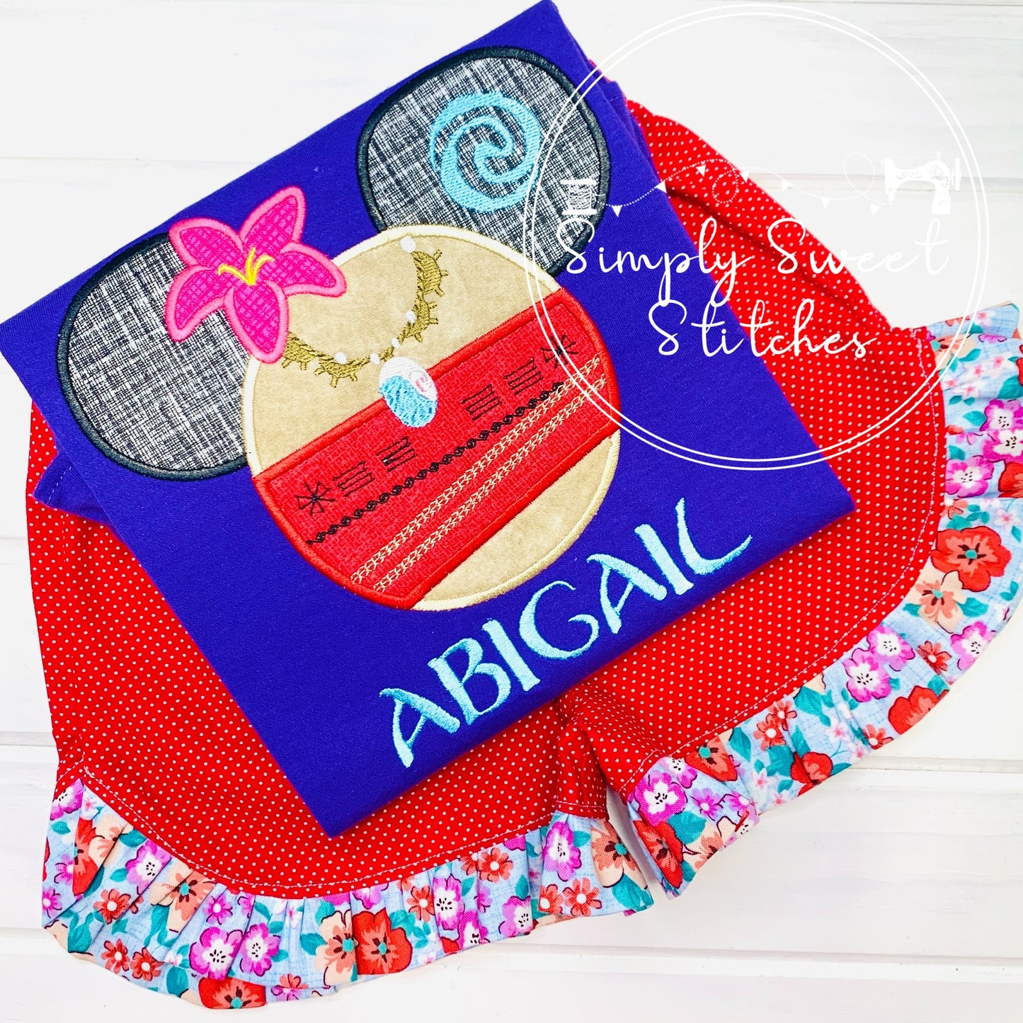 2217 - MOANA MOUSE EARS - APPLIQUE CHILD SHIRT