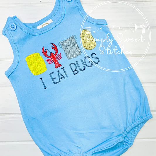 2290 - CRAWFISH BOIL I EAT BUGS - APPLIQUE CHILD SHIRT