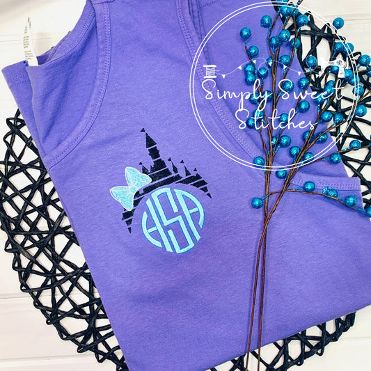 2081 - POCKET CASTLE TOPPER - EMBROIDERY ADULT TANK TOP