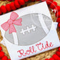 2730 - FOOTBALL WITH BOW SKETCH APPLIQUE - CHILD SHIRT