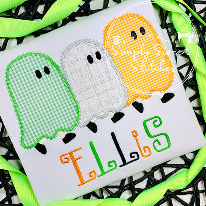 2340 - WALKING GHOST TRIO - APPLIQUE CHILD SHIRT