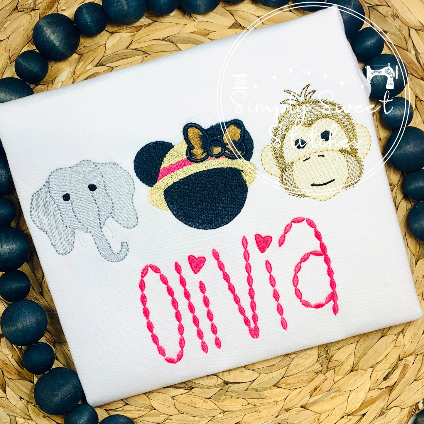 2343 - MISS MOUSE SAFARI TRIO - APPLIQUE CHILD SHIRT