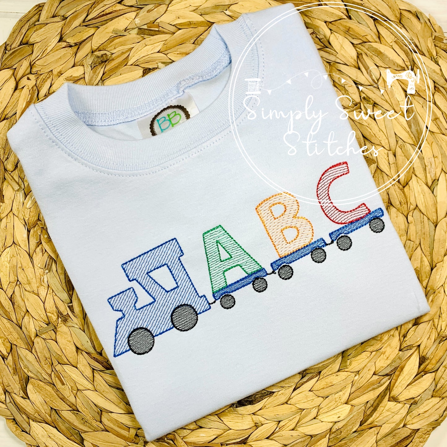 1762 - ABC ALPHABET TRAIN - SKETCH CHILD SHIRT