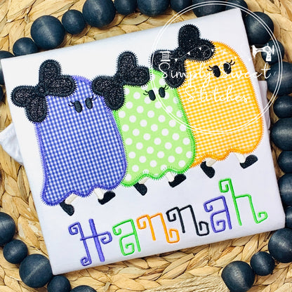 2340 - WALKING GHOST TRIO - APPLIQUE CHILD SHIRT