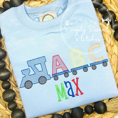 1762 - ABC ALPHABET TRAIN - SKETCH CHILD SHIRT