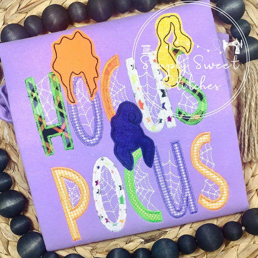 2367 - HOCUS POCUS WITCH HAIR - APPLIQUE ADULT SHIRT
