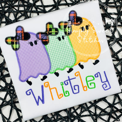 2340 - WALKING GHOST TRIO - APPLIQUE CHILD SHIRT