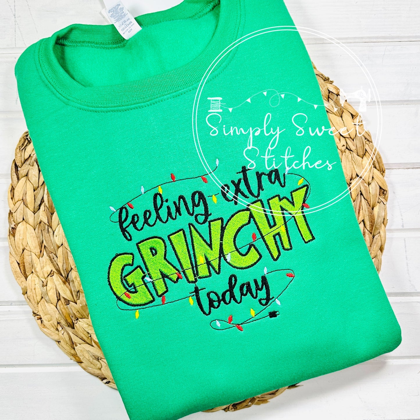 2435 - FEELING GRINCHY - EMBROIDERY ADULT SWEATSHIRT