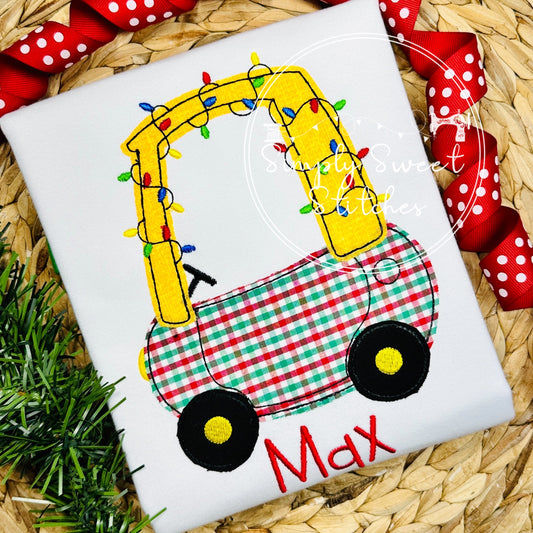 1190 - COUPE WITH CHRISTMAS LIGHTS - APPLIQUE CHILD SHIRT