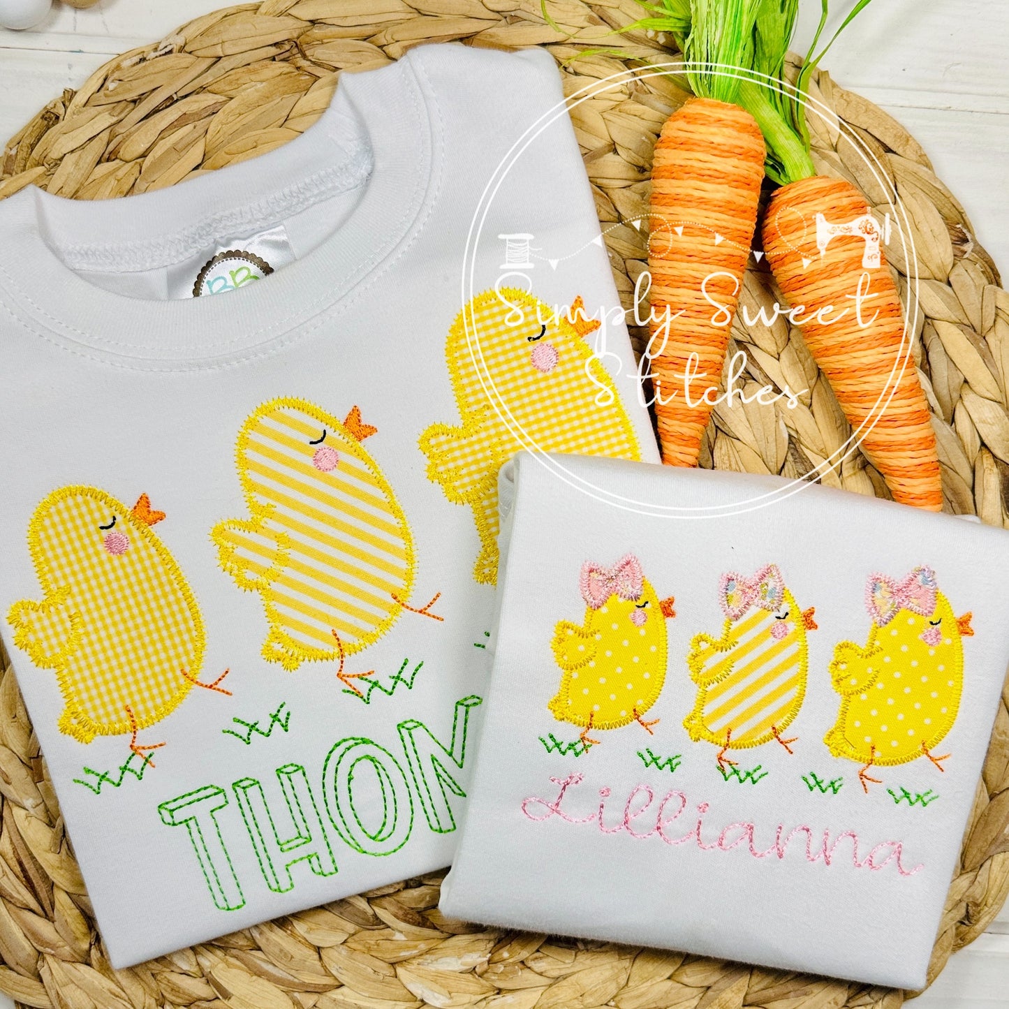 2456 - CHICKS TRIO BOY - APPLIQUE CHILD SHIRT