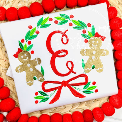 2196 - GINGERBREAD CIRCLE FRAME - EMBROIDERY CHILD SHIRT
