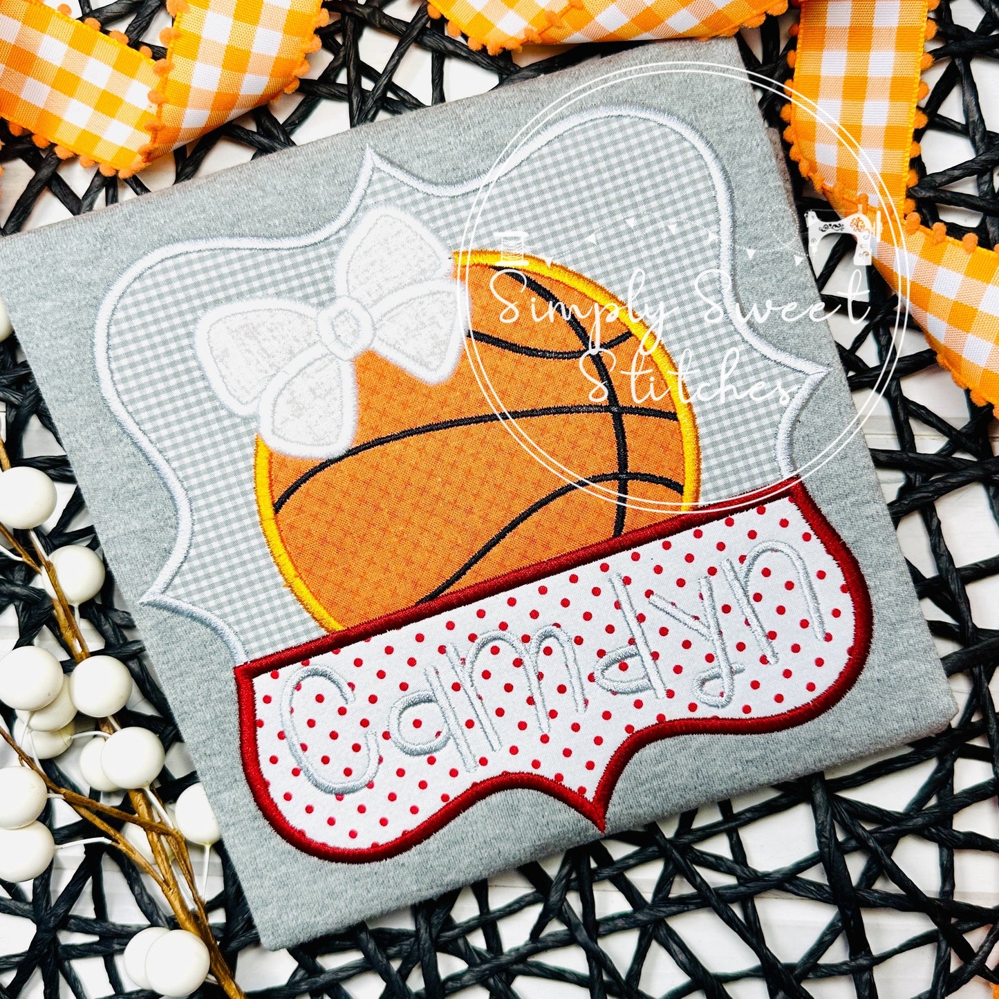 2475 - BASKETBALL PATCH - APPLIQUE CHILD SHIRT