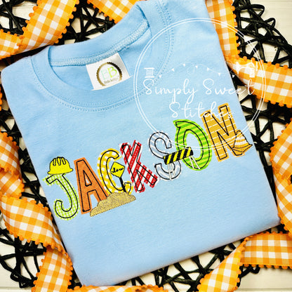 2061 - CONSTRUCTION NAME - APPLIQUE CHILD SHIRT