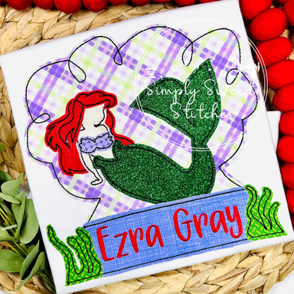 2491 - SEASHELL MERMAID - APPLIQUE CHILD SHIRT