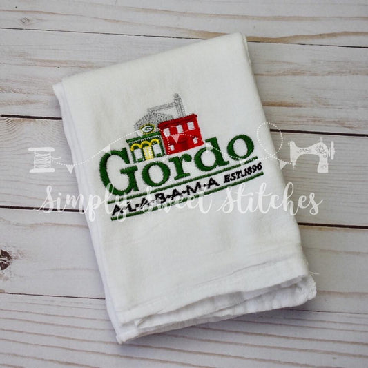 1398 - TOWN OF GORDO - EMBROIDERY KITCHEN TOWELS