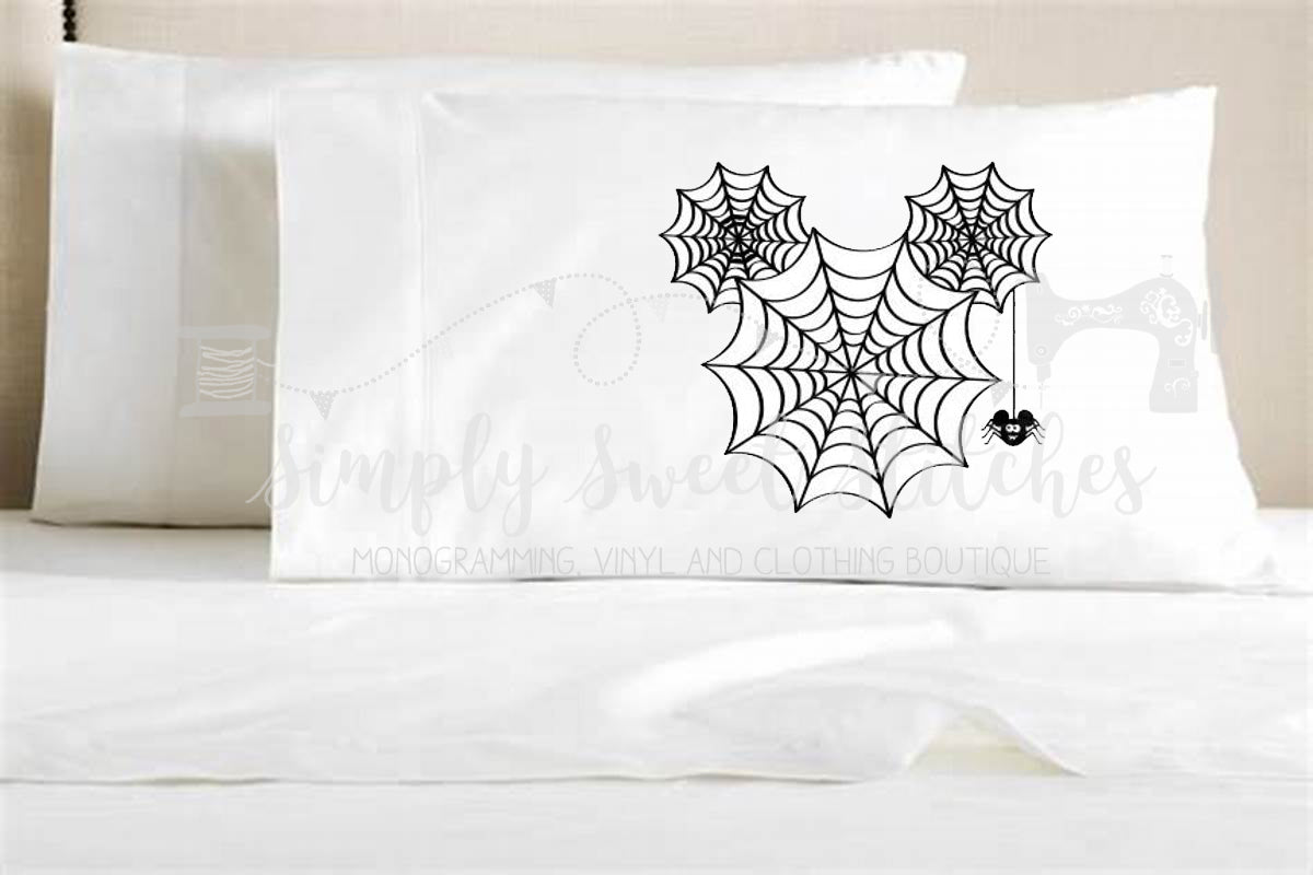 1460 - BOY MOUSE HEAD SPIDER WEB - PILLOWCASE