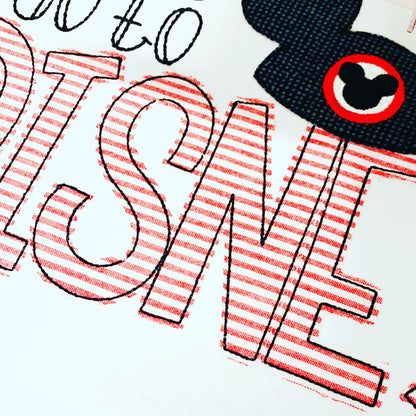 2074 - LET'S GO TO DISNEY - APPLIQUE CHILD SHIRT