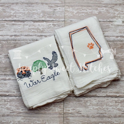1471 - AUBURN STATE - EMBROIDERY KITCHEN TOWELSS