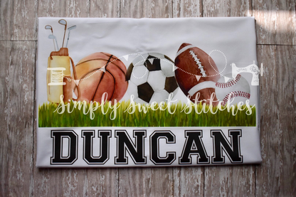 1369 - SPORTS LINEUP - PILLOWCASE