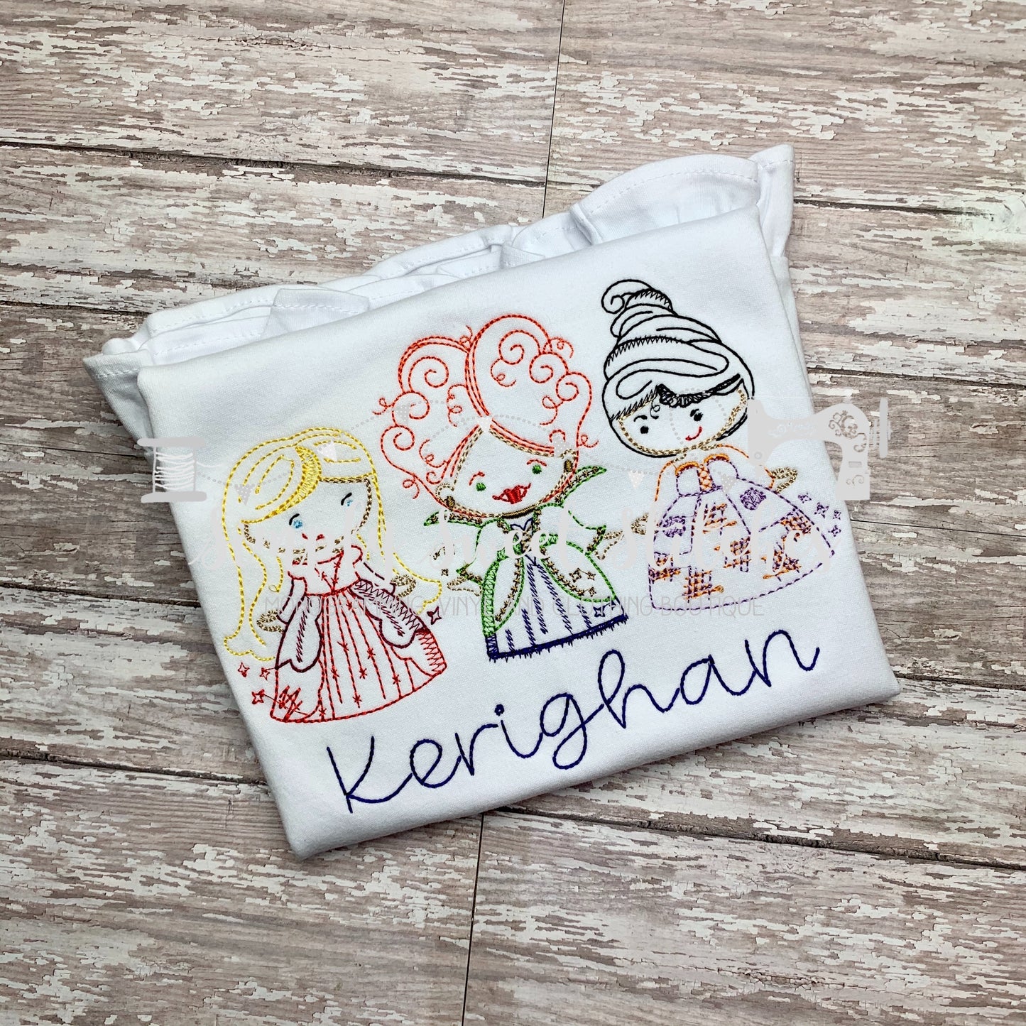 1399 - WITCH SISTER TRIO COLORWORK - SKETCH CHILD SHIRT