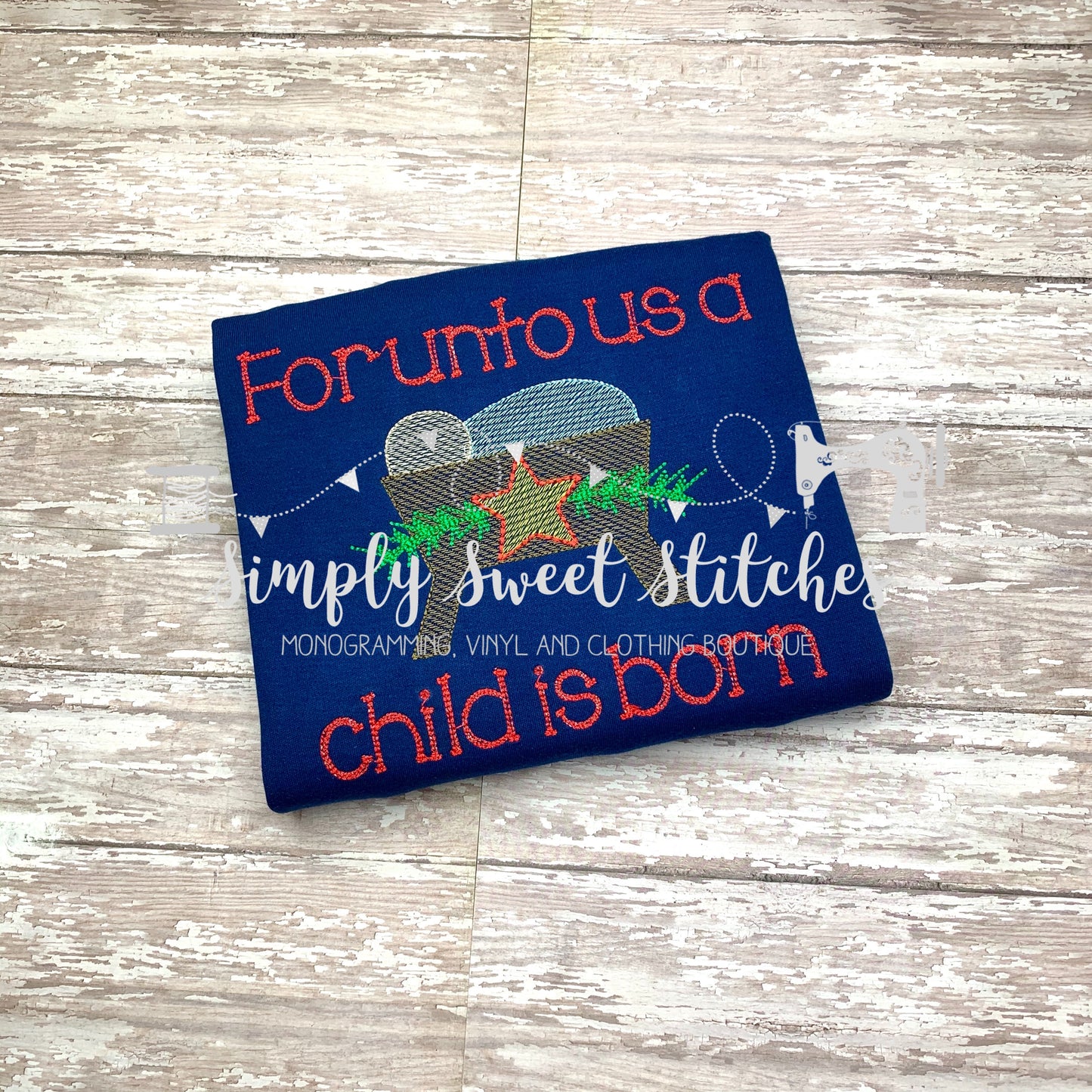 1501 - FOR UNTO US A CHILD IS BORN - SKETCH CHILD SHIRT