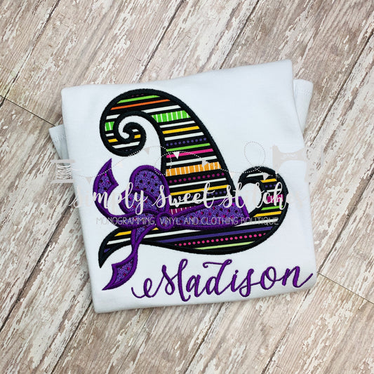 1245 - FANCY WITCH HAT - APPLIQUE CHILD SHIRT