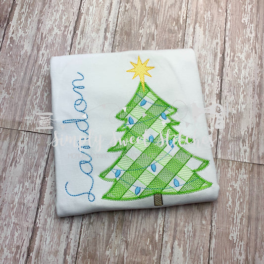 1262 - CHRISTMAS TREE WITH STAR - SKETCH CHILD SHIRT