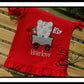 1107 - FOOTBALL ELEPHANT IN A WAGON APPLIQUE - CHILD SHIRT