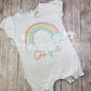 1684 - RAINBOW WITH CLOUDS APPLIQUE - CHILD SHIRT