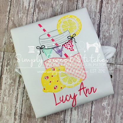 1659 - LEMONADE MASON JAR - APPLIQUE CHILD SHIRT