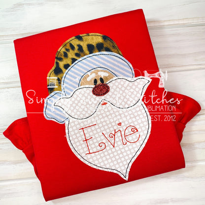 1855 - SANTA FACE WITH BEARD - APPLIQUE CHILD SHIRT