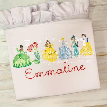 1646 - PRINCESS LINEUP - SKETCH CHILD SHIRT