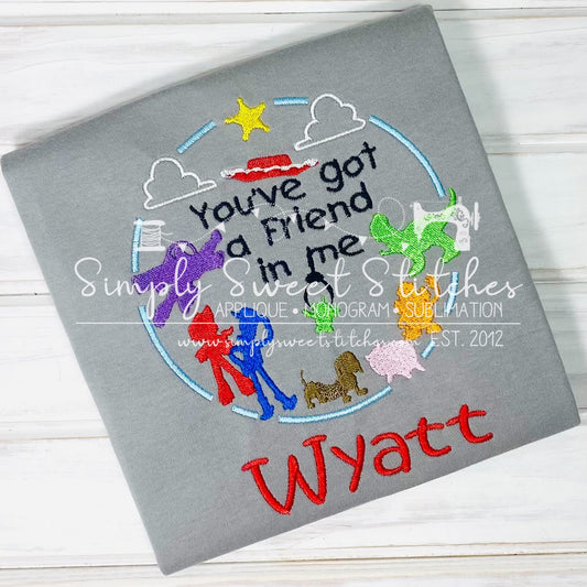 2049 - TOYS AND FRIENDS CIRCLE - EMBROIDERY CHILD SHIRT