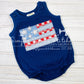 2432 - AMERICAN FLAG WITH BRIGHT STARS APPLIQUE - CHILD SHIRT