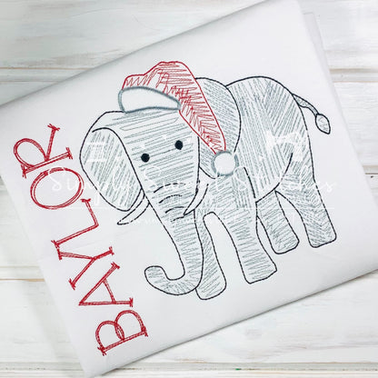 1498 - CHRISTMAS ELEPHANT - SKETCH CHILD SHIRT