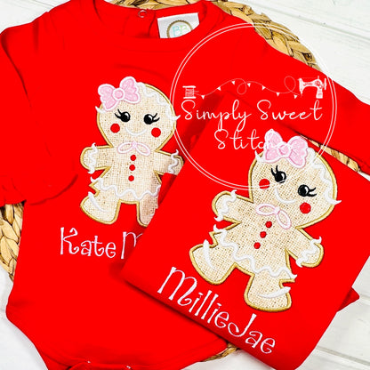 2175 - GINGERBREAD GIRL - APPLIQUE CHILD SHIRT