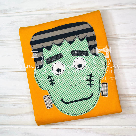 1805 - FRANKENSTEIN FACE - APPLIQUE CHILD SHIRT