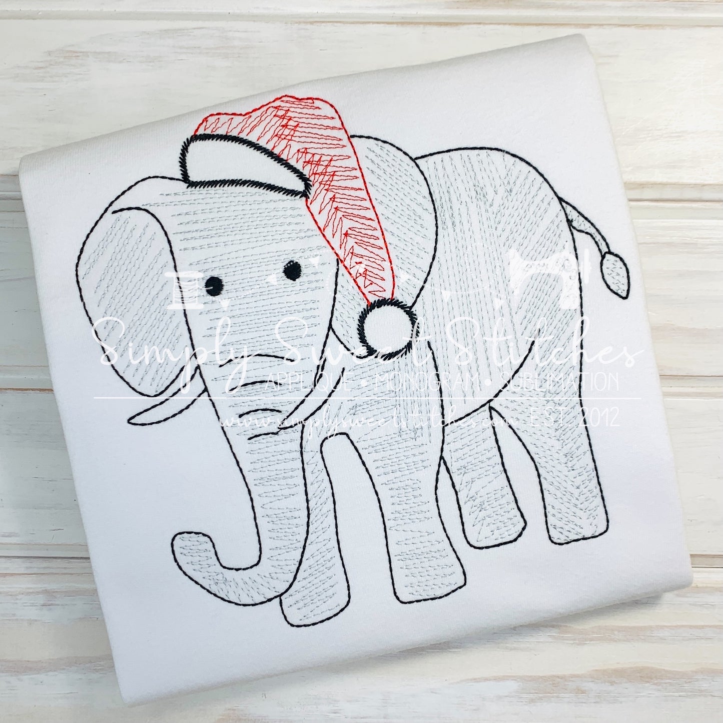 1498 - CHRISTMAS ELEPHANT - SKETCH CHILD SHIRT